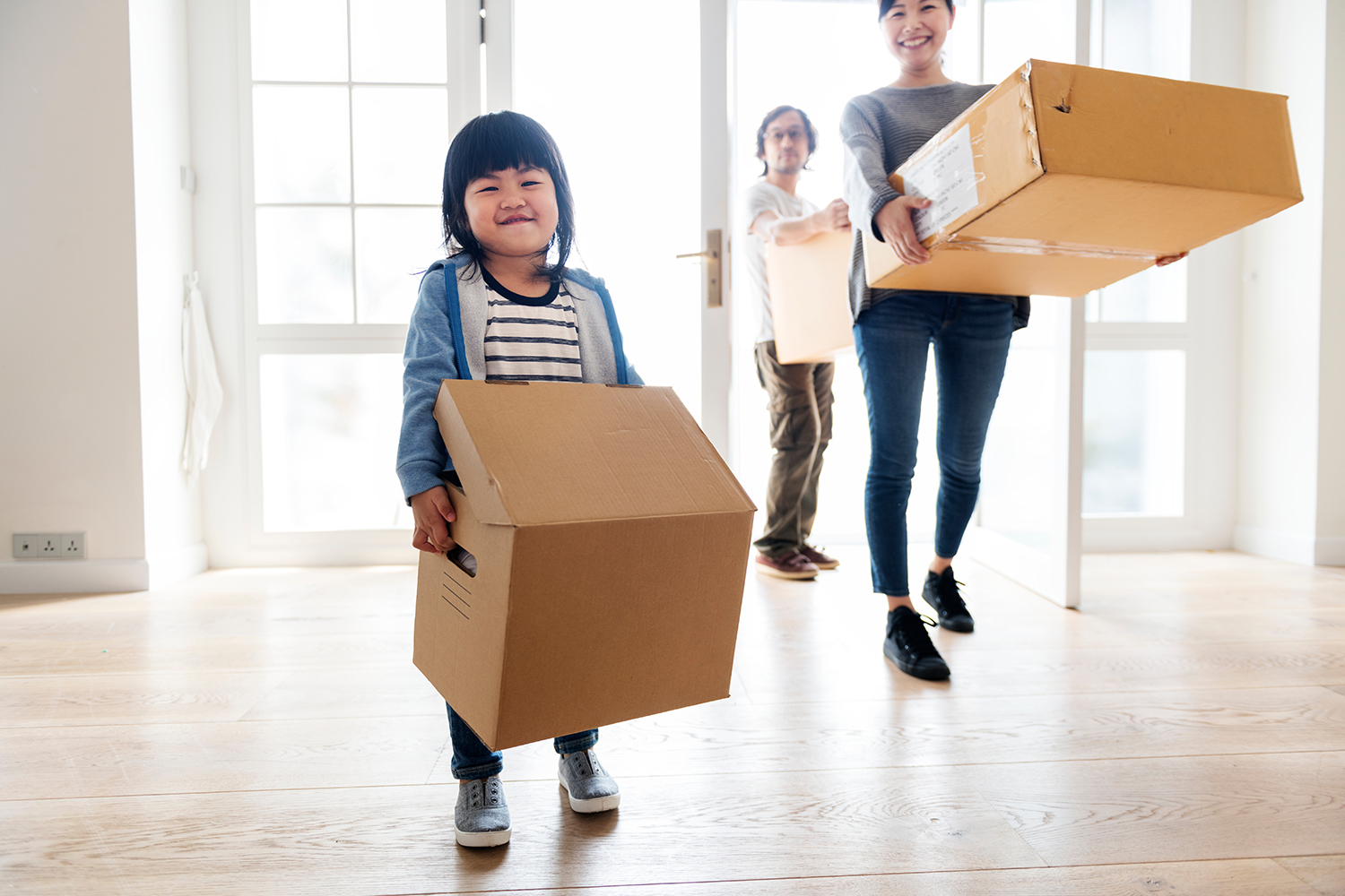 family moving into new home