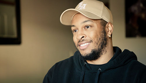 Man smiling profile