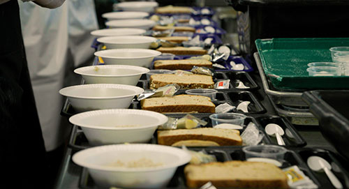 Trays of food